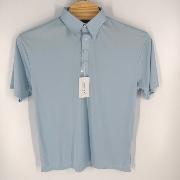 Collars & Co The Original Dress Collar Polo Shirt Mens XL Light Blue Classic NEW - Picture 3 of 10
